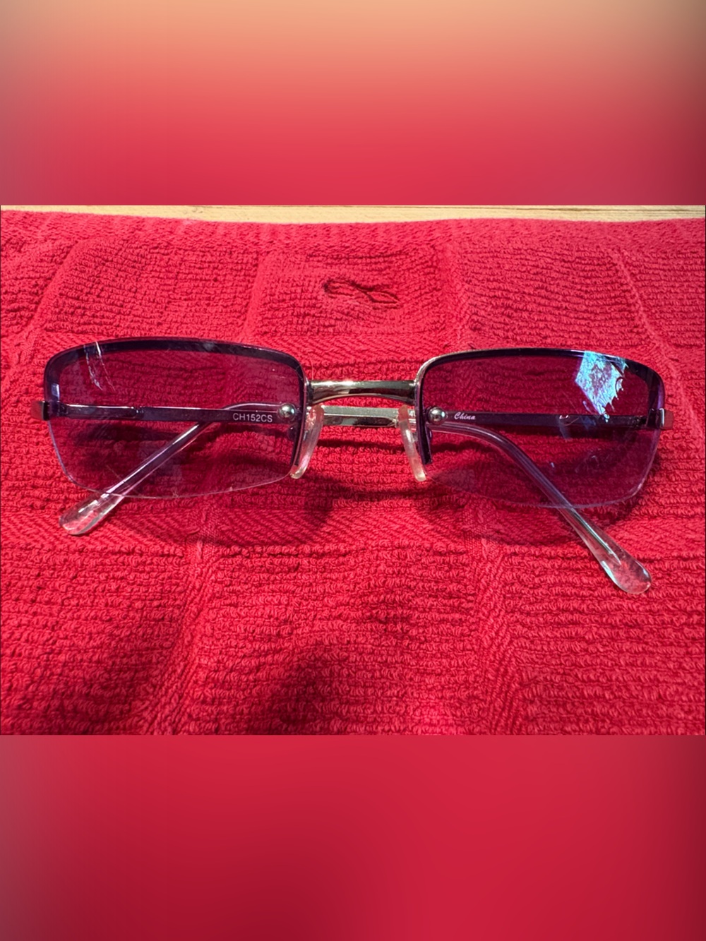 Purple Tinted Rectangular Sunglasses